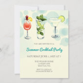Uitnodigingen voor zomer cocktailparty (Voorkant)