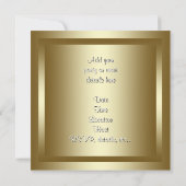 Uitnodigingen voor zwart-goud gemaskerd bal (Achterkant)