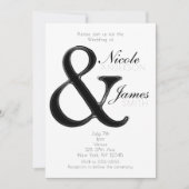 Uitnodigingen voor zwart-wit en zwart-withuwelijk (Voorkant)