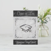 Uitnodigingen voor zwart-wit studeren (Staand voorkant)