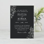 Uitnodigingen voor zwarte bruiloft (Staand voorkant)