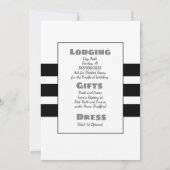 Uitnodigingen voor zwarte en witte moderne bruilof (Achterkant)