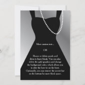 Uitnodigingen voor zwarte en zilveren Tuxedo | Mod (Achterkant)