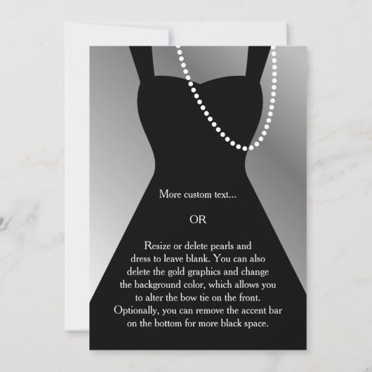 Uitnodigingen voor zwarte en zilveren Tuxedo | Mod (Achterkant)