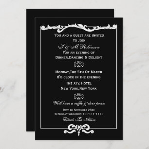 uitnodigingen voor zwarte witte bedrijfgebeurtenis