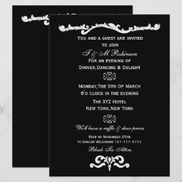 uitnodigingen voor zwarte witte bedrijfgebeurtenis