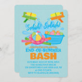 Uitnodigingen voor zwembadfeesten aan het einde va (Voorkant / Achterkant)