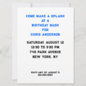 Uitnodigingen voor zwemborparty's (Achterkant)