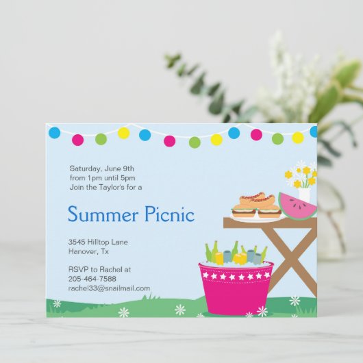 Uitnodigingen voorjaarsbarbecue Party (Staand voorkant)