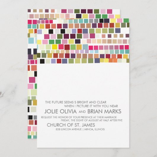 Uitnodigingen | Weddenschap | Kleur Bazaar (Voorkant / Achterkant)