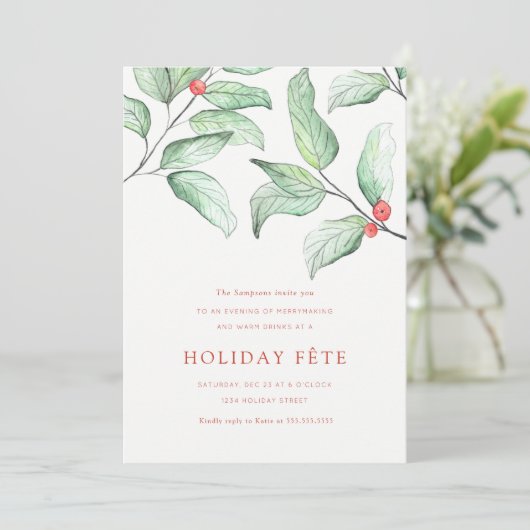 Uitnodigingen wintervakantiefeest (Staand voorkant)