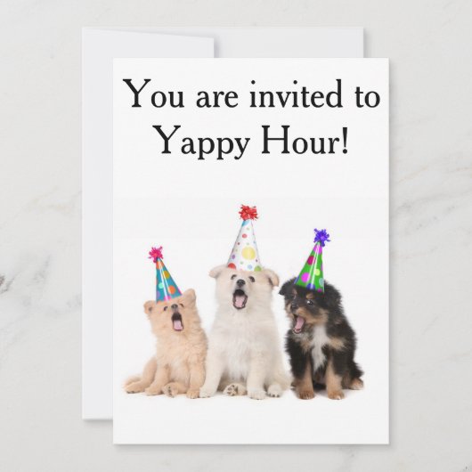 Uitnodigingen Yappy Hour (Voorkant)