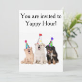 Uitnodigingen Yappy Hour (Staand voorkant)