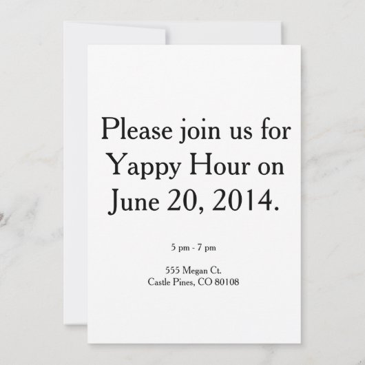 Uitnodigingen Yappy Hour (Achterkant)
