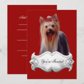 Uitnodigingen Yorkshire doodsbang Puppy Dogs Red (Voorkant / Achterkant)