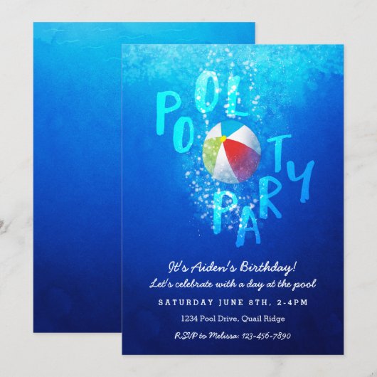 Uitnodigingen zomerpool (Voorkant / Achterkant)