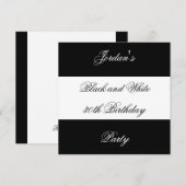 Uitnodigingen zwart-wit feestje (Voorkant / Achterkant)