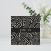 Uitnodigingen Zwart & Wit Stijl Abstracte Print (Staand voorkant)