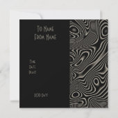 Uitnodigingen Zwart & Wit Stijl Abstracte Print (Achterkant)