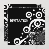 Uitnodigingen Zwarte & Witte Stijl Duidelijke Ruim (Voorkant / Achterkant)