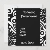 Uitnodigingen Zwarte & Witte Stijl Duidelijke Ruim (Achterkant)