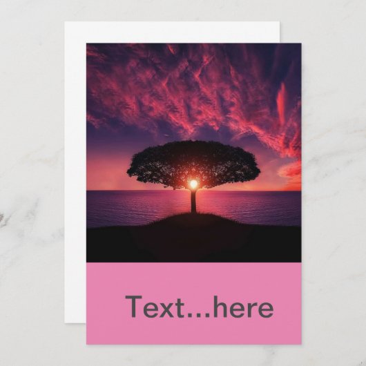 Uitnodigingkaart Huwelijk Sjabloon Kaart (Voorkant / Achterkant)