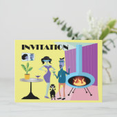 Uitnodigingretro Kaart (Staand voorkant)