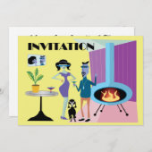 Uitnodigingretro Kaart (Voorkant / Achterkant)