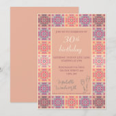 Uitnodigings tegels patroon voor 30e verjaardagsfe save the date (Voorkant / Achterkant)