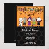 Uitnodigingsakte van Costume Party Halloween Kaart (Voorkant / Achterkant)