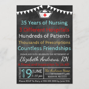 Uitnodigingsalkbord voor verpleegkundige kaart