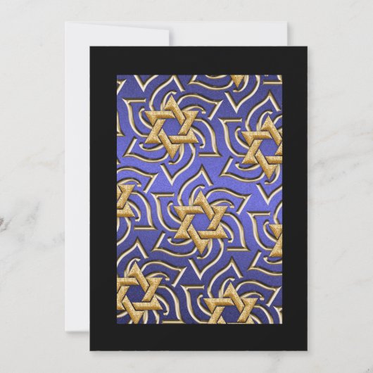 Uitnodigingsbalk Mitzvah Gold Star van David Blue Kaart (Voorkant)