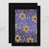 Uitnodigingsbalk Mitzvah Gold Star van David Blue Kaart (Voorkant / Achterkant)