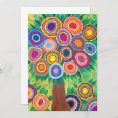 Uitnodigingsbalk Mitzvah Shower Tree of Life Kaart (Voorkant / Achterkant)