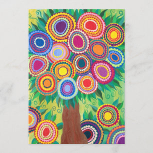 Uitnodigingsbalk Mitzvah Shower Tree of Life Kaart