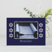 Uitnodigingsbalk Mitzvah Torah Kaart (Staand voorkant)