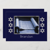 Uitnodigingsbalk Mitzvah Torah Kaart (Voorkant / Achterkant)