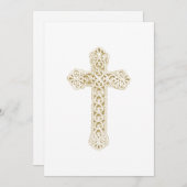 Uitnodigingsbaptisme  kruis kaart (Voorkant / Achterkant)