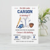 Uitnodigingsbatterij voor honkbal op zaterdag kaart (Staand voorkant)