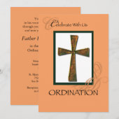 Uitnodigingsbevel Metallic Cross Kaart (Voorkant / Achterkant)