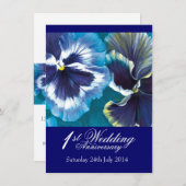 Uitnodigingsblauw voor Jubileum van de eerste brui Kaart (Voorkant / Achterkant)