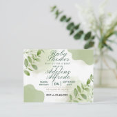 uitnodigingsbloemen, baby shower briefkaart (Staand voorkant)