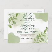 uitnodigingsbloemen, baby shower briefkaart (Voorkant / Achterkant)