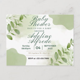 uitnodigingsbloemen, baby shower briefkaart