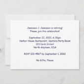 Uitnodigingsboot op zonsondergang kaart (Achterkant)