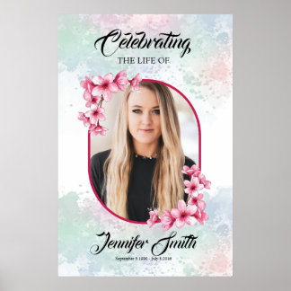 Uitnodigingsbord sjabloon voor begrafenis poster
