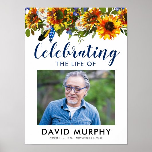 Uitnodigingsbord voor rouwdienst | Feest van het L Poster (Voorkant)