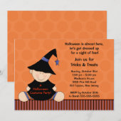 Uitnodigingsbrief van de Kinder Halloween Costume  Kaart (Voorkant / Achterkant)