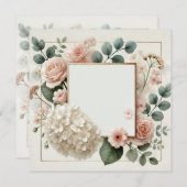  uitnodigingsbrief voor bloemen kaart (Voorkant / Achterkant)