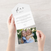 Uitnodigingsbrief voor bruidsmeisje Moderne fotoka All In One Uitnodiging (Afscheurbaar)